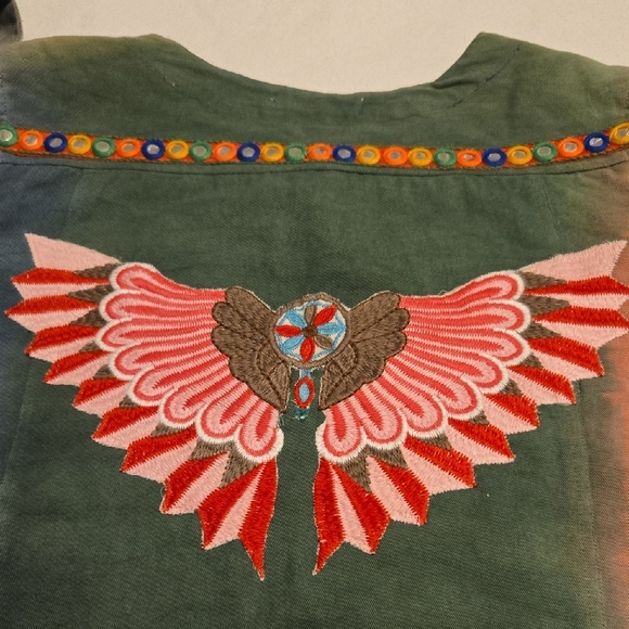 Colorful Embroidered Jean Jacket - Picture 5 of 9